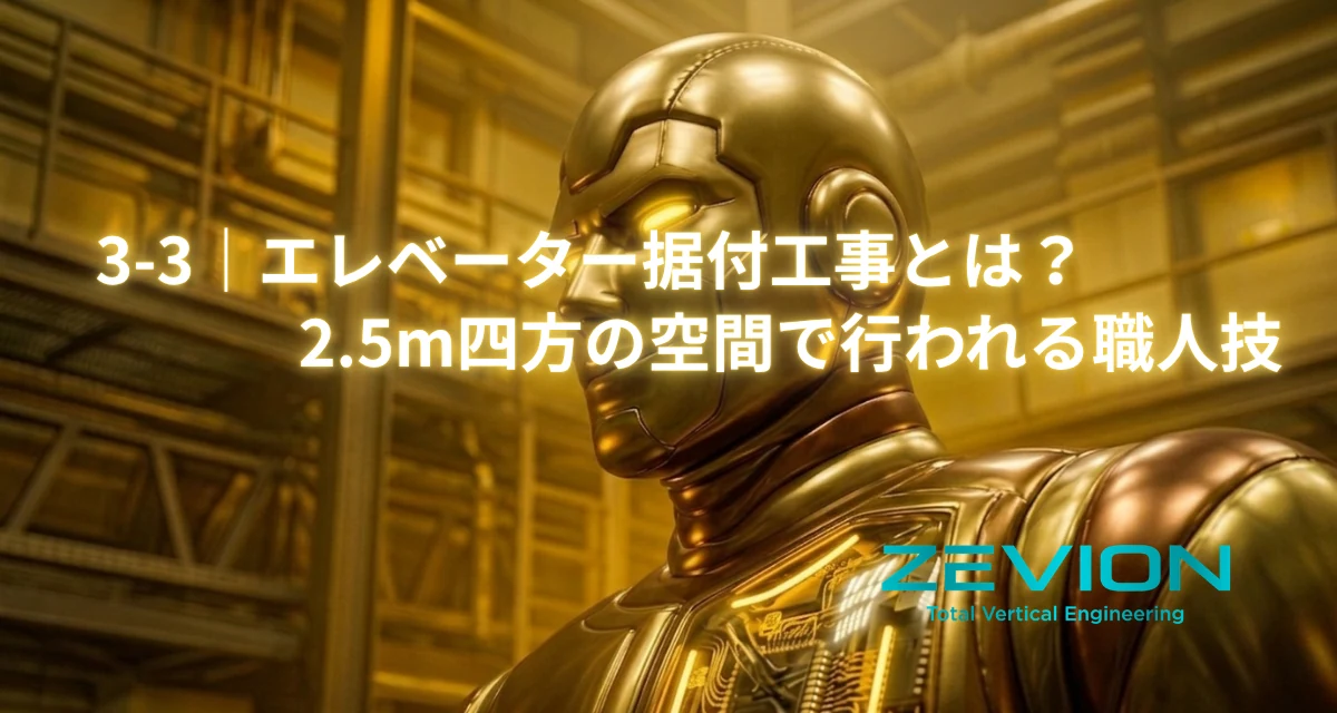 エレベーター据付工事と建築側との取り合いを紹介するイメージ